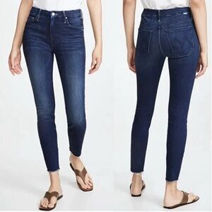 MOTHER High Rise Jeans in Dark Blue